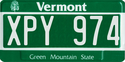 VT license plate XPY974