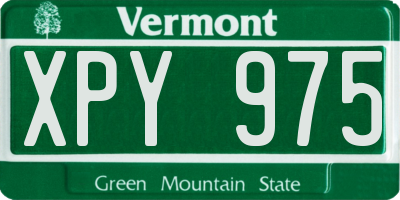 VT license plate XPY975
