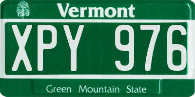 VT license plate XPY976