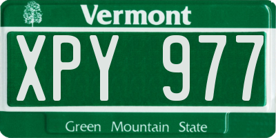 VT license plate XPY977