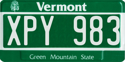 VT license plate XPY983