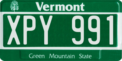 VT license plate XPY991