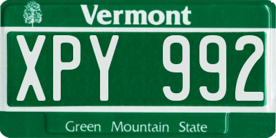 VT license plate XPY992