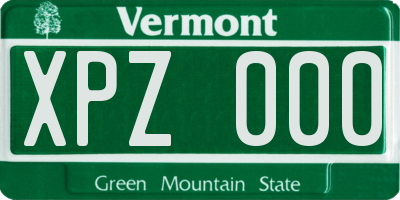VT license plate XPZ000