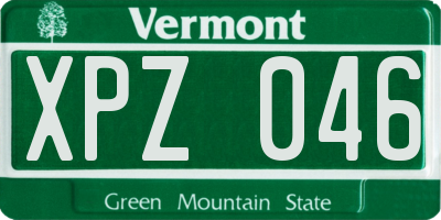 VT license plate XPZ046