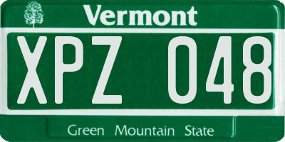 VT license plate XPZ048