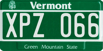 VT license plate XPZ066