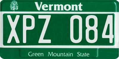 VT license plate XPZ084