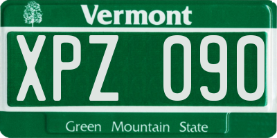 VT license plate XPZ090