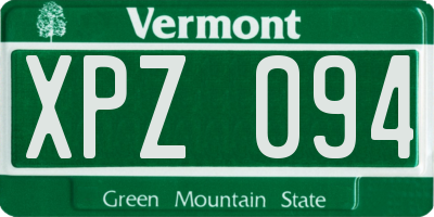 VT license plate XPZ094