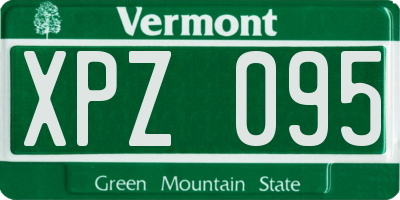 VT license plate XPZ095