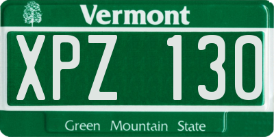 VT license plate XPZ130