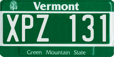 VT license plate XPZ131