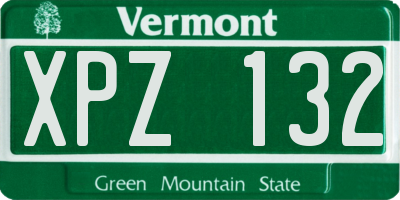 VT license plate XPZ132
