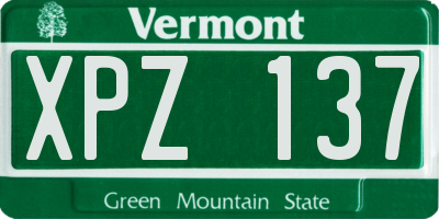 VT license plate XPZ137