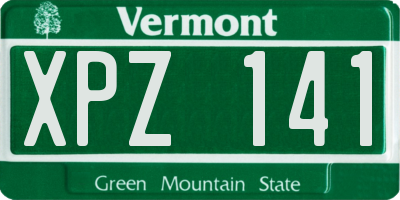 VT license plate XPZ141