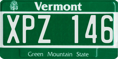 VT license plate XPZ146