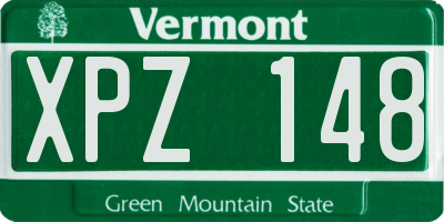 VT license plate XPZ148