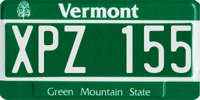 VT license plate XPZ155
