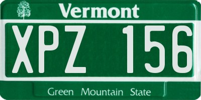 VT license plate XPZ156