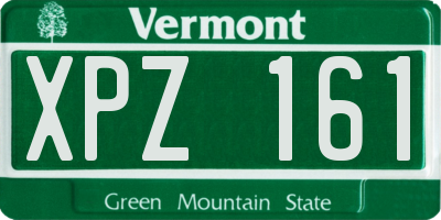 VT license plate XPZ161