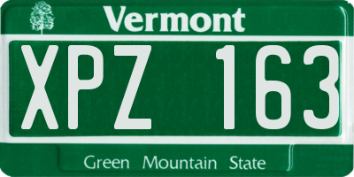 VT license plate XPZ163