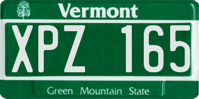 VT license plate XPZ165