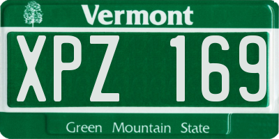 VT license plate XPZ169