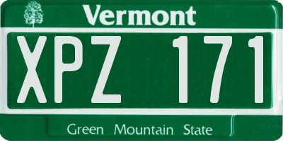 VT license plate XPZ171
