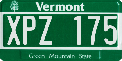 VT license plate XPZ175