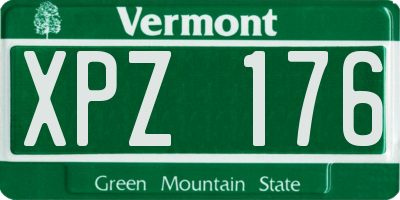 VT license plate XPZ176