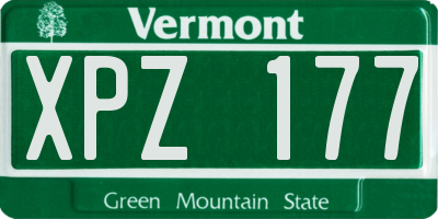VT license plate XPZ177