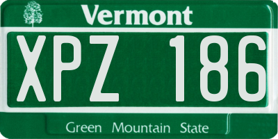 VT license plate XPZ186