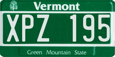 VT license plate XPZ195