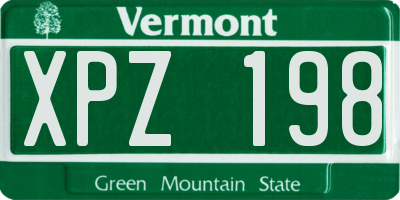 VT license plate XPZ198