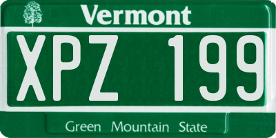 VT license plate XPZ199