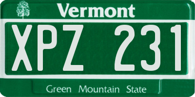 VT license plate XPZ231