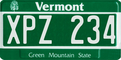VT license plate XPZ234