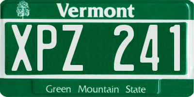 VT license plate XPZ241