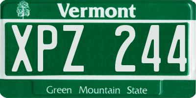 VT license plate XPZ244