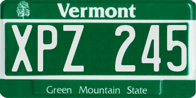 VT license plate XPZ245