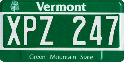 VT license plate XPZ247