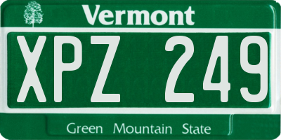VT license plate XPZ249