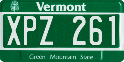 VT license plate XPZ261