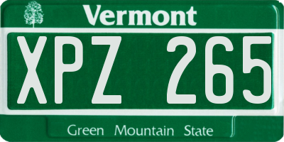 VT license plate XPZ265