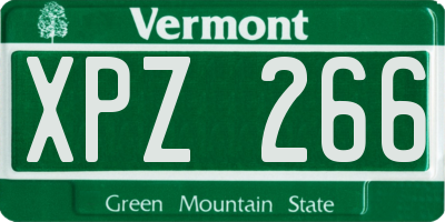 VT license plate XPZ266