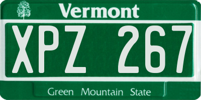 VT license plate XPZ267