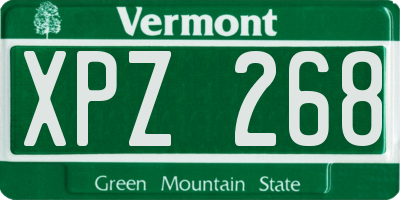 VT license plate XPZ268