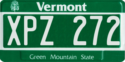 VT license plate XPZ272