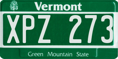 VT license plate XPZ273